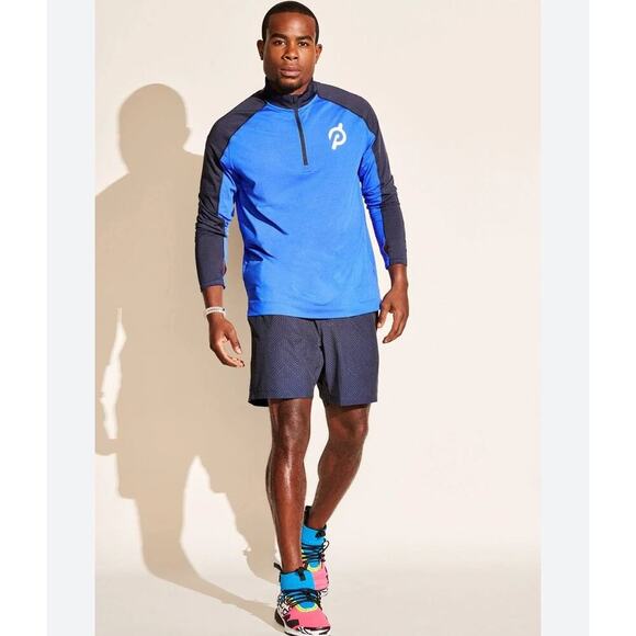 Rhone Peloton sz large blue black 1/4 zip size large MT115 - Picture 1 of 7